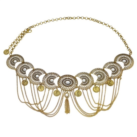 5⭐️ Rated Gold Boho Belt with Crystals Chain - Picture 3 of 4